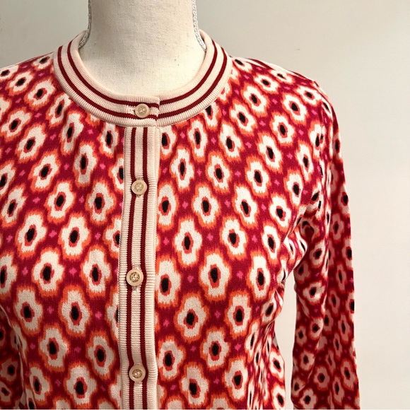 NWT KATE SPADE Posy Ikat Cardigan Red Chestnut Cardigan (Small) - Picture 4 of 9